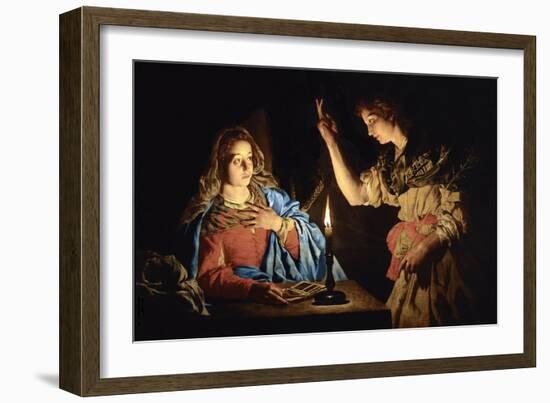 Annunciation-Matthias Stom-Framed Giclee Print