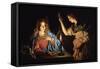 Annunciation-Matthias Stom-Framed Stretched Canvas