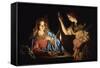 Annunciation-Matthias Stom-Framed Stretched Canvas