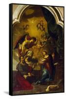 Annunciation-Luca Cambiaso-Framed Stretched Canvas