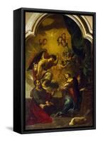 Annunciation-Luca Cambiaso-Framed Stretched Canvas