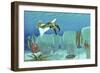 Anomalocaris Sneaks Up on a Trilobite in Cambrian Seas-Stocktrek Images-Framed Art Print