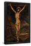 Anonymous / 'Christ Crucified', 17th century, Spanish School, Canvas, 209 cm x 123 cm, P03275.-Anonymous-Framed Poster