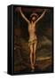 Anonymous / 'Christ Crucified', 17th century, Spanish School, Canvas, 209 cm x 123 cm, P03275.-Anonymous-Framed Stretched Canvas