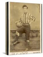 Anonymous Footballer in Kit with Football-null-Stretched Canvas