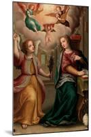 Anonymous / 'The Annunciation', 16th century, Spanish School, Panel, 81 cm x 57 cm, P03272.-Anonymous-Mounted Poster