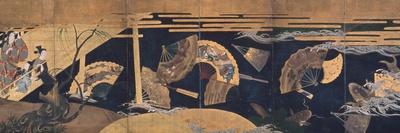 Woman Admiring Floating Fans, Screen, Edo Period-Anonymous-Giclee Print