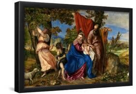 Anonymous (Workshop Tiziano, Vecellio di Gregorio) / 'Rest on the Flight into Egypt', 16th centu...-Anonymous-Framed Poster