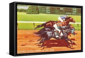 Another Close Finish at Del Mar, California-null-Framed Stretched Canvas