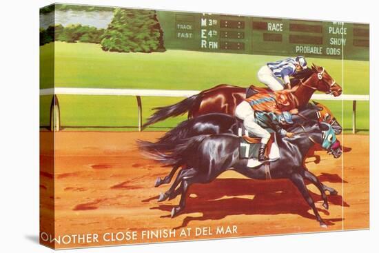 Another Close Finish at Del Mar, California-null-Stretched Canvas