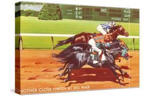Another Close Finish at Del Mar, California-null-Stretched Canvas