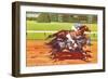 Another Close Finish at Del Mar, California-null-Framed Art Print