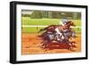 Another Close Finish at Del Mar, California-null-Framed Art Print