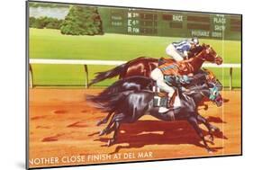 Another Close Finish at Del Mar, California-null-Mounted Art Print