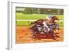 Another Close Finish at Del Mar, California-null-Framed Art Print