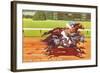 Another Close Finish at Del Mar, California-null-Framed Art Print