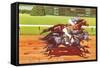 Another Close Finish at Del Mar, California-null-Framed Stretched Canvas