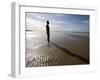 Another Place Sculpture by Antony Gormley on the Beach at Crosby, Liverpool, England, UK-Martin Child-Framed Photographic Print