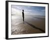 Another Place Sculpture by Antony Gormley on the Beach at Crosby, Liverpool, England, UK-Martin Child-Framed Photographic Print