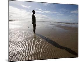 Another Place Sculpture by Antony Gormley on the Beach at Crosby, Liverpool, England, UK-Martin Child-Mounted Photographic Print