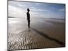 Another Place Sculpture by Antony Gormley on the Beach at Crosby, Liverpool, England, UK-Martin Child-Mounted Photographic Print