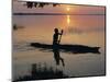 Anouak Man in Canoe, Lake Tata, Ethiopia, Africa-J P De Manne-Mounted Photographic Print