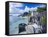 Anse Source D'Argent Beach, L'Union Estate Plantation, La Digue Island, Seychelles-Walter Bibikow-Framed Stretched Canvas