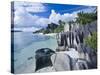 Anse Source D'Argent Beach, L'Union Estate Plantation, La Digue Island, Seychelles-Walter Bibikow-Stretched Canvas