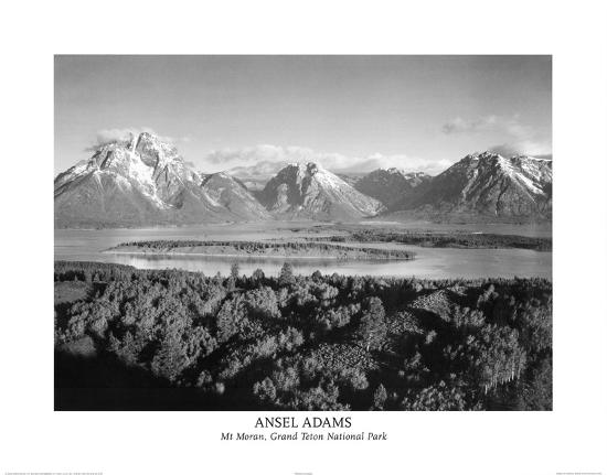 Ansel Adams Mt Moran Grand Teton Art Print Poster-null-Lamina Framed Poster