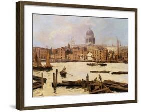 Ansicht der St.-Pauls Kathedrale von der Themse aus-Paolo Sala-Framed Giclee Print