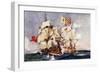 Anson's "Centurion" Taking the Spanish Galleon "Nuestra Senora De Cabadonga," 1743-Charles Edward Dixon-Framed Giclee Print