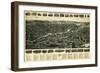 Ansonia, Connecticut - Panoramic Map - Ansonia, CT-Lantern Press-Framed Art Print