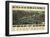 Ansonia, Connecticut - Panoramic Map - Ansonia, CT-Lantern Press-Framed Art Print