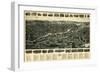 Ansonia, Connecticut - Panoramic Map - Ansonia, CT-Lantern Press-Framed Art Print