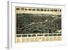 Ansonia, Connecticut - Panoramic Map - Ansonia, CT-Lantern Press-Framed Art Print