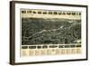 Ansonia, Connecticut - Panoramic Map - Ansonia, CT-Lantern Press-Framed Art Print