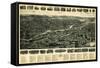 Ansonia, Connecticut - Panoramic Map - Ansonia, CT-Lantern Press-Framed Stretched Canvas