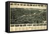 Ansonia, Connecticut - Panoramic Map - Ansonia, CT-Lantern Press-Framed Stretched Canvas