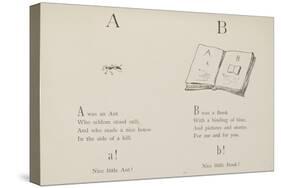 Ant and Book Illustrations and Verse From Nonsense Alphabets by Edward Lear.-Edward Lear-Stretched Canvas