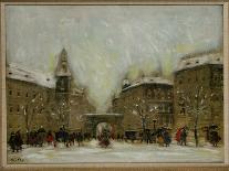 Budapest Street Scene, 1913-Antal Berkes-Giclee Print