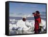 Antarctic Dream Ship and Chilean Ornithologist Rodrigo Tapia, Gerlache Strait, Antarctica-Sergio Pitamitz-Framed Stretched Canvas