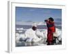 Antarctic Dream Ship and Chilean Ornithologist Rodrigo Tapia, Gerlache Strait, Antarctica-Sergio Pitamitz-Framed Photographic Print