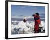 Antarctic Dream Ship and Chilean Ornithologist Rodrigo Tapia, Gerlache Strait, Antarctica-Sergio Pitamitz-Framed Photographic Print