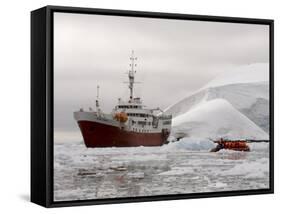 Antarctic Dream Ship, Paradise Bay, Antarctic Peninsula, Antarctica, Polar Regions-Sergio Pitamitz-Framed Stretched Canvas