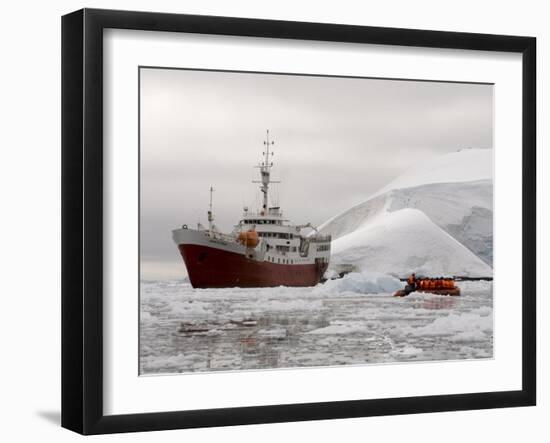 Antarctic Dream Ship, Paradise Bay, Antarctic Peninsula, Antarctica, Polar Regions-Sergio Pitamitz-Framed Premium Photographic Print