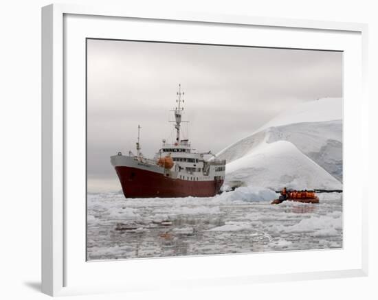 Antarctic Dream Ship, Paradise Bay, Antarctic Peninsula, Antarctica, Polar Regions-Sergio Pitamitz-Framed Photographic Print