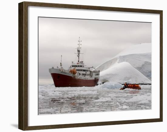 Antarctic Dream Ship, Paradise Bay, Antarctic Peninsula, Antarctica, Polar Regions-Sergio Pitamitz-Framed Photographic Print