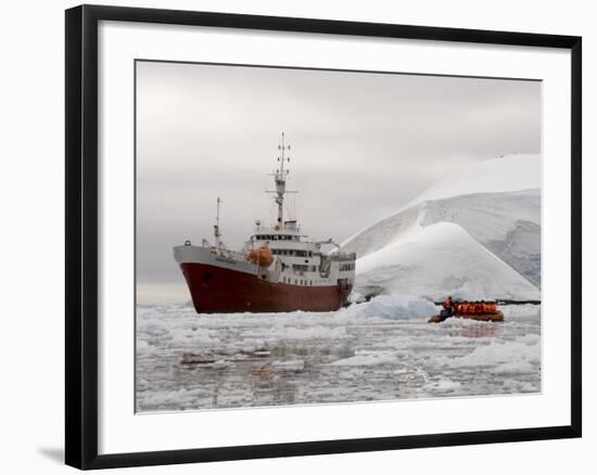 Antarctic Dream Ship, Paradise Bay, Antarctic Peninsula, Antarctica, Polar Regions-Sergio Pitamitz-Framed Photographic Print