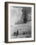 Antarctic Expedition of Robert Scott on Ice with Ship "Terra Nova" Anchored in Background-null-Framed Premium Photographic Print