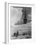 Antarctic Expedition of Robert Scott on Ice with Ship "Terra Nova" Anchored in Background-null-Framed Photographic Print